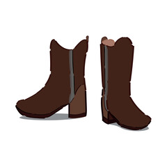 Stylish boots on white background