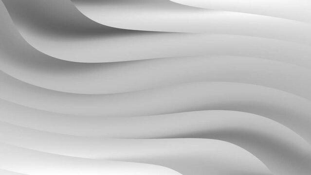 White and grey smooth stripes abstract minimal geometric motion background. Video animation Ultra HD 4K 3840x2160