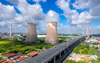Industrial Environment of Minpu Bridge in Minhang District, Shanghai, China
