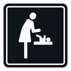 Baby changing restroom sign on white background
