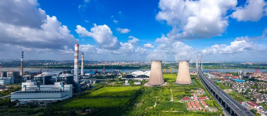 Fototapete Industrial Environment of Minpu Bridge in Minhang District, Shanghai, China © Weiming