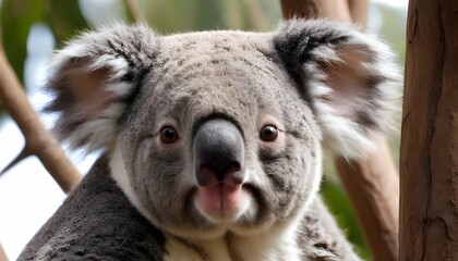 A Koala With Its Distinctive Nose And Fluffy Fur  2