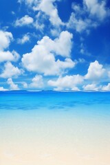 Beautiful beach and tropical sea under the blue sky with white clouds
