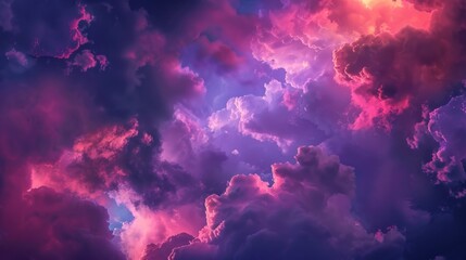 3d render, abstract fantasy background of colorful sky with neon clouds - obrazy, fototapety, plakaty
