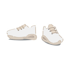 Stylish casual shoes on white background