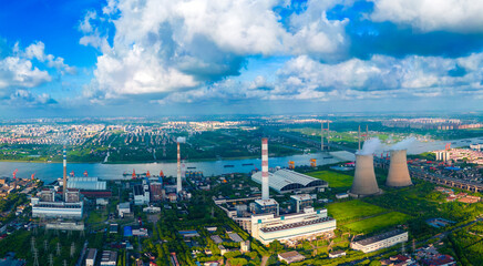Industrial Environment of Minpu Bridge in Minhang District, Shanghai, China