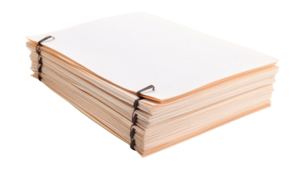 A tall stack of books on a plain white background