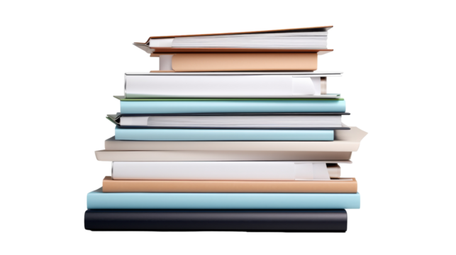 A tall stack of colorful books, each one slightly askew, creating a wobbly tower of literary wonders