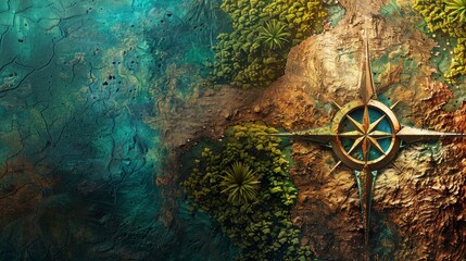 Artistic Compass on Textured Background, Exploration and Direction