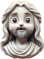 Close-up of cute cartoon Jesus Christ icon.