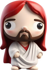 Close-up of cute cartoon Jesus Christ icon.