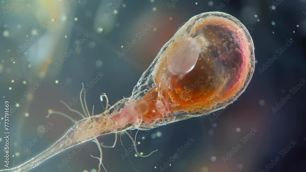 Aufkleber a closeup view of one individual cell with its distinctive oval head and long thin tail. the head ap