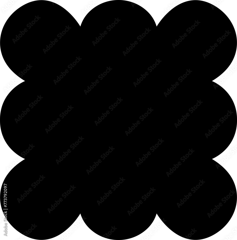 Poster scallop edge rounded rectangle shape fill icon. a rectangular silhouette symbol with scalloped edges