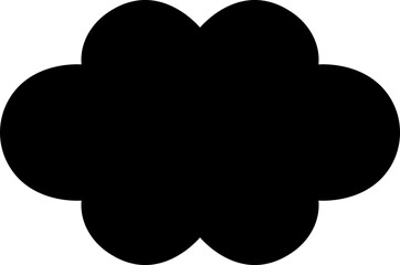 Scallop edge rounded rectangle shape Fill icon. A rectangular silhouette symbol with scalloped edges. Simple label and sticker form. Flower silhouette lace frame isolated on transparent background.