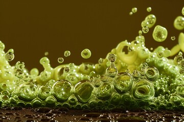 Water drops on a green background,  Macro,  Shallow DOF