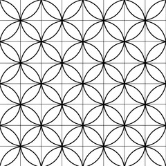 Fototapeta premium Geometric repeat circle pattern - Ai Generated