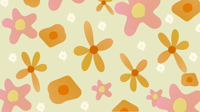 Pattern of various flowers against pastel background
