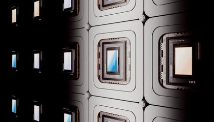 Electrical computer chips with illuminated lighting