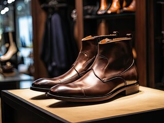 YOUNG MAN DARK BROWN LUXUXRY BOOT for sale in luxury modern shop boutique