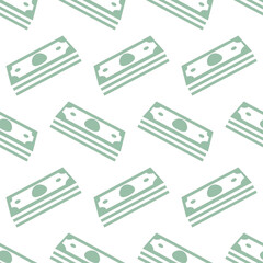 Seamless pattern with banknotes or cash. Money background. Vector illustration