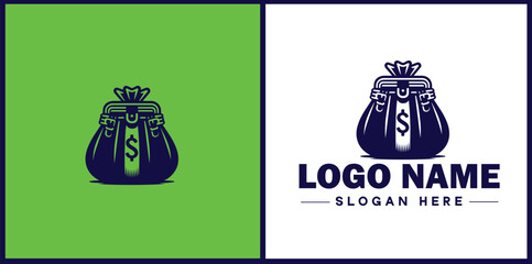 money bag logo icon vector for business brand app icon dollar Sack cash bank  financial logo template