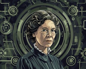Inspiring Women Illustrate vector portraits of influential women throughout history who have made significant contributions to society, such as scientists - obrazy, fototapety, plakaty