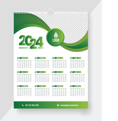 Vector modern happy new year calendar design template 2024, 25