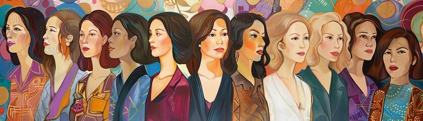 Women in Leadership Depict women in leadership roles across various fields, such as politics, business, science, and the arts, breaking barriers and inspiring change ,high detailed - obrazy, fototapety, plakaty