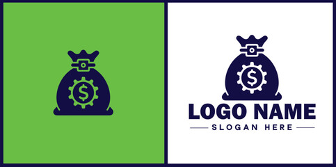 money bag logo icon vector for business brand app icon dollar Sack cash bank  financial logo template