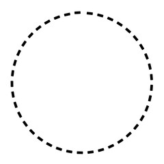 black doodle circle, dotted line frame