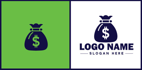 money bag logo icon vector for business brand app icon dollar Sack cash bank  financial logo template