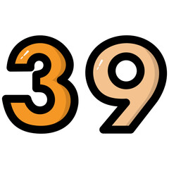 number of accounting 1 to 50 letter all colour icon