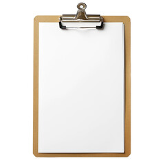 Blank paper clipboard on isolated on transparent background