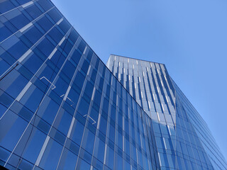 Modern office buildding over blue sky background
