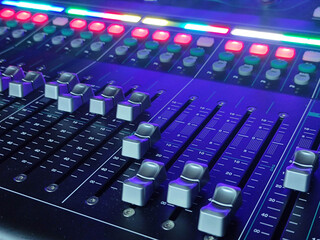 Music console background, professional sound device
