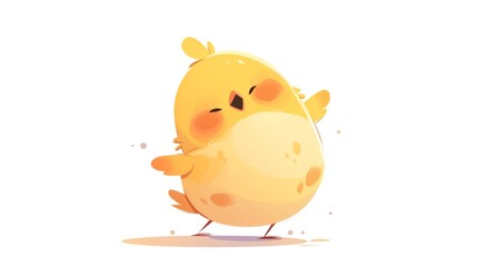 an easter chick, vector image, vector logo, simple, 2d, cartoon, flat, no shadows, no gradients