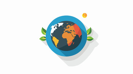 Environmental protection concept flat icon with long s