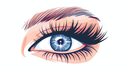 eye and eyelashes illustration new flat vector 