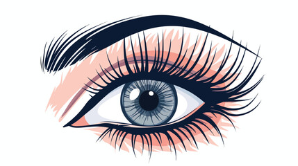 eye and eyelashes illustration new flat vector 