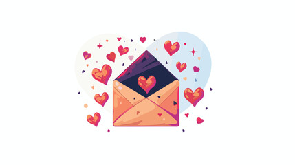 flat icon symbol valentine love letter creative drawing 