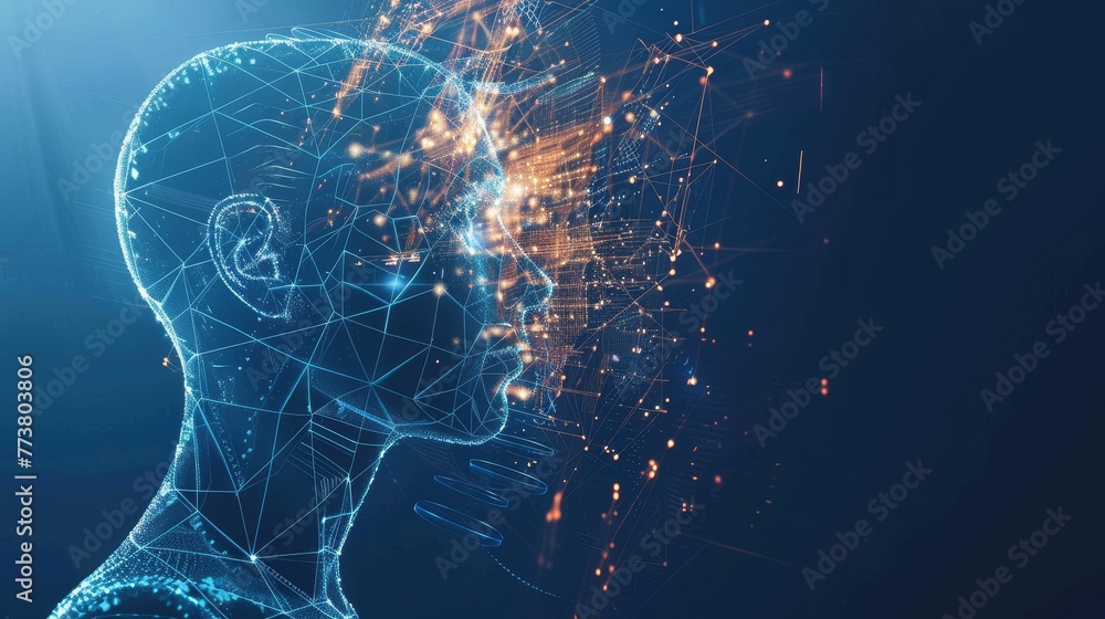 Poster contemplating the concept of consciousness in relation to advanced ai systems ai generated illustrat