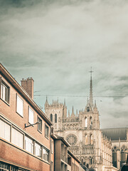 Obraz premium Traditional Cathedral building in Amiens , France