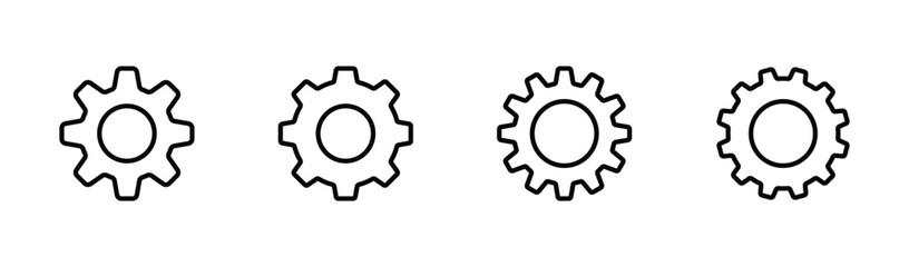 Gear vector icon set