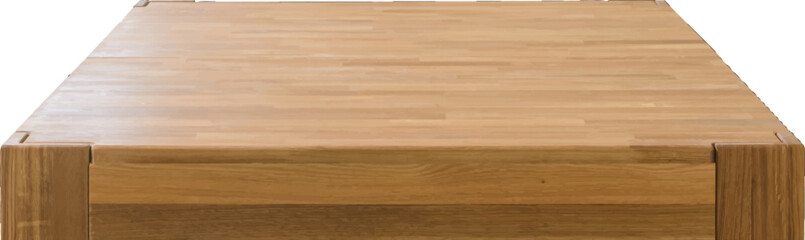 Wooden table top over white background. Natural wood table top vector illustration