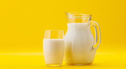 Fresh Milk in Pitcher and Glass
