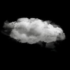 Single white cloud shape isolated over solid background. Cumulus cloud