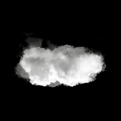 Single white cloud shape isolated over solid background. Cumulus cloud