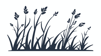 Grass vector icon.Outline vector icon isolated on white