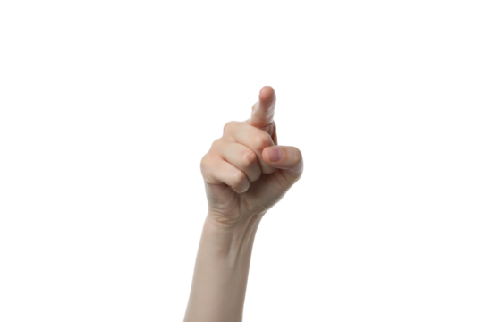 PNG,female hand showing index finger, isolated on white background - Powered by Adobe