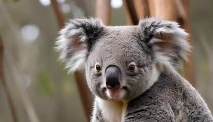 A Koala With Its Fur Ruffled By The Wind - obrazy, fototapety, plakaty
